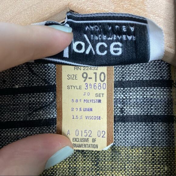 90s Yellow and Black Plaid Blazer Jacket size S/M - Picture 6 of 7